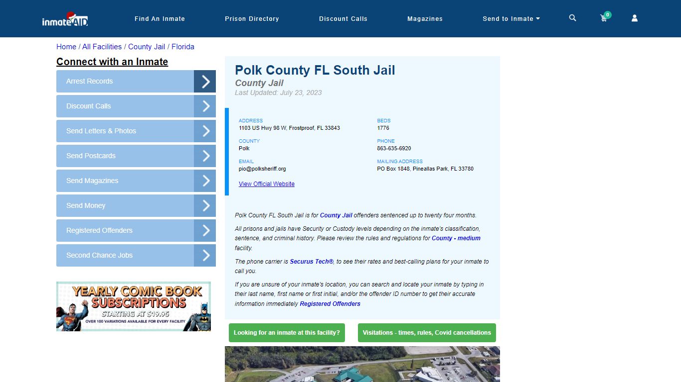Polk County FL South Jail - Inmate Locator - Frostproof, FL